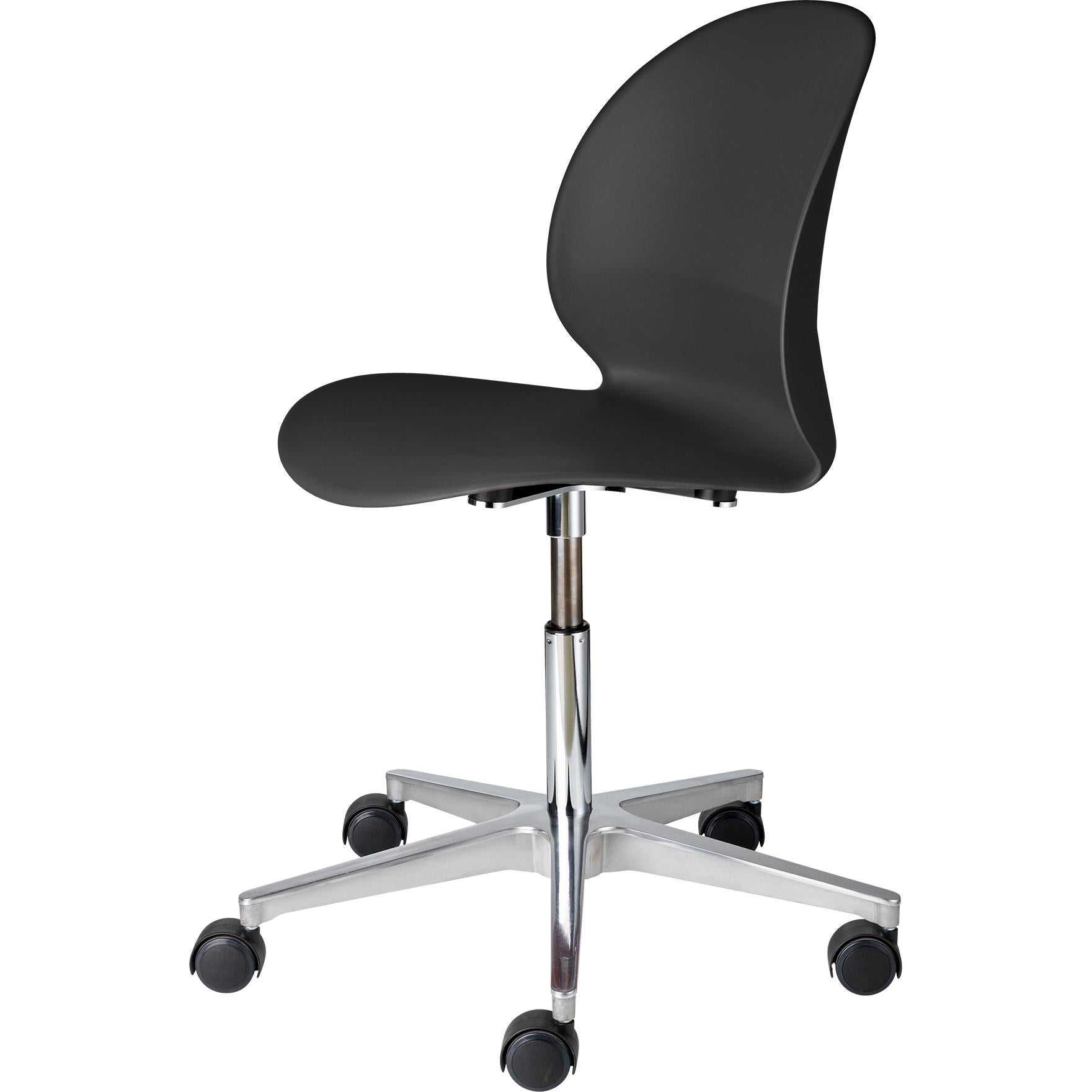 [product_category]-Fritz Hansen N02 Recycle Swivel Chair Polished Aluminium, Black-Fritz Hansen-N02-30-black-FRI-1