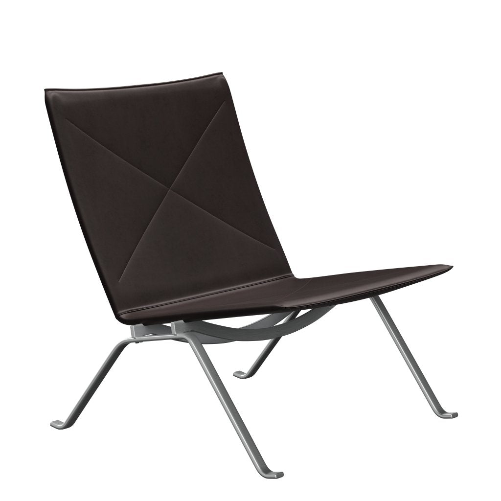 [product_category]-Fritz Hansen Pk22 Lounge Chair, Grace Dark Brown-Fritz Hansen-PK22-ELDBR-SBSS-FRI-1