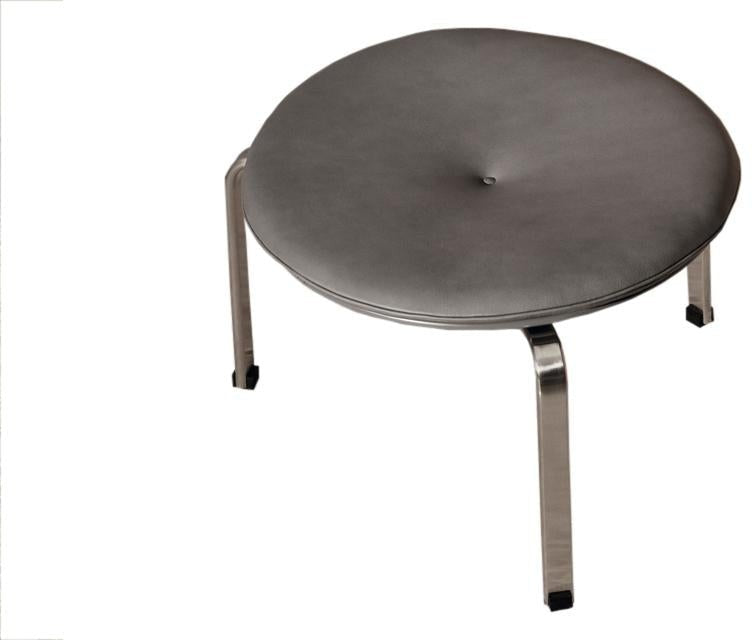 [product_category]-Fritz Hansen Pk33 Stool, Leather, Smoked Grey-Fritz Hansen-PK33-smoked grey-FRI-1