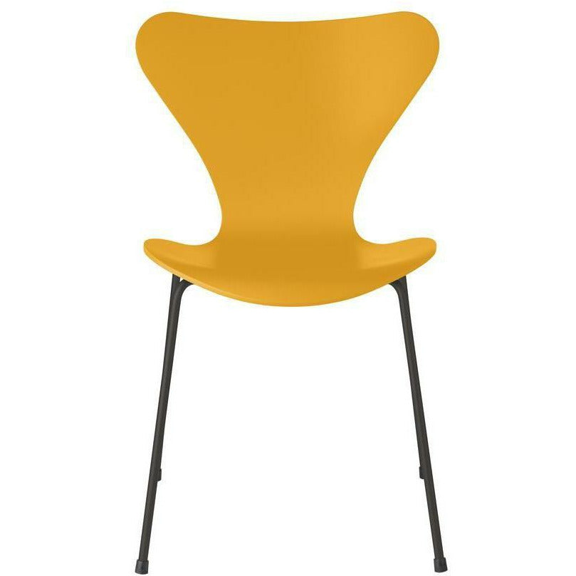 [product_category]-Fritz Hansen Series 7 Chair Lacquered True Yellow Shell, Warm Graphite Base-Fritz Hansen-3107-LAKERET-TRUE-WARM-FRI-1