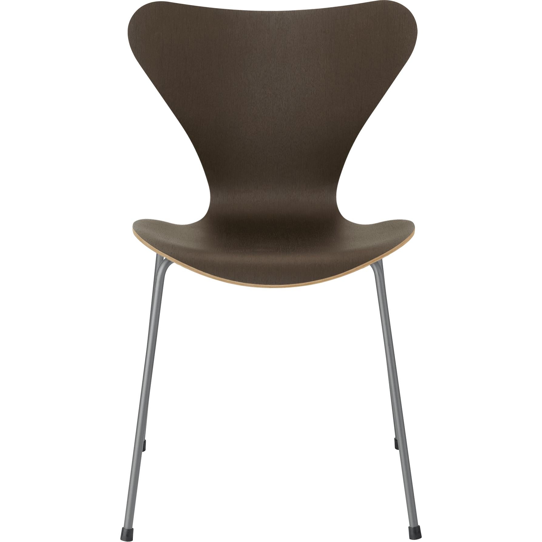 [product_category]-Fritz Hansen Series 7 Chair Veneer Dark Stained Oak Bowl, Silver Grey Base-Fritz Hansen-3107-Finer-DarkStained-SilverGrey-FRI-1