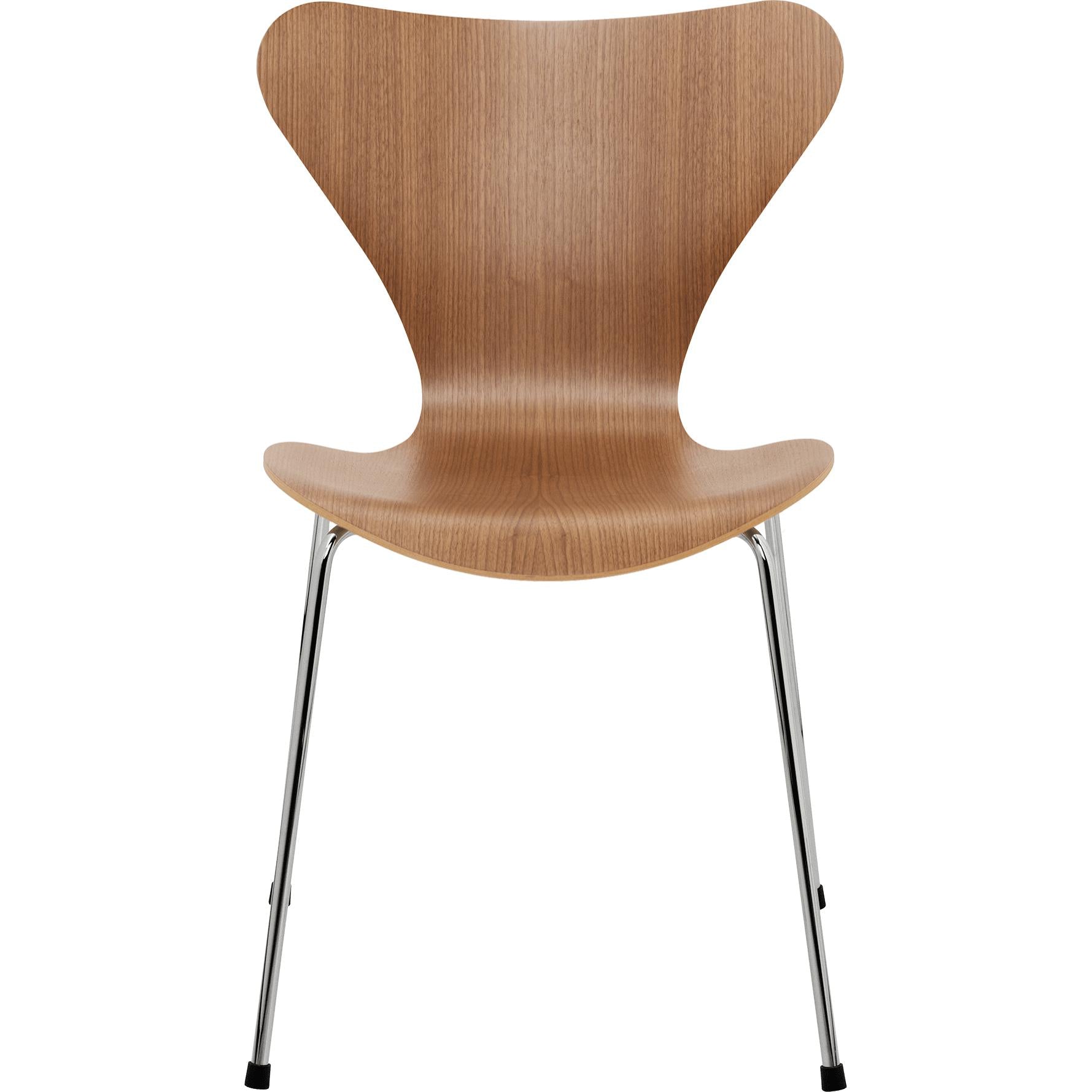 [product_category]-Fritz Hansen Series 7 Chair Veneer Walnut Shell, Chromed Steel Base-Fritz Hansen-3107-Finer-Walnut-Chrome-FRI-1