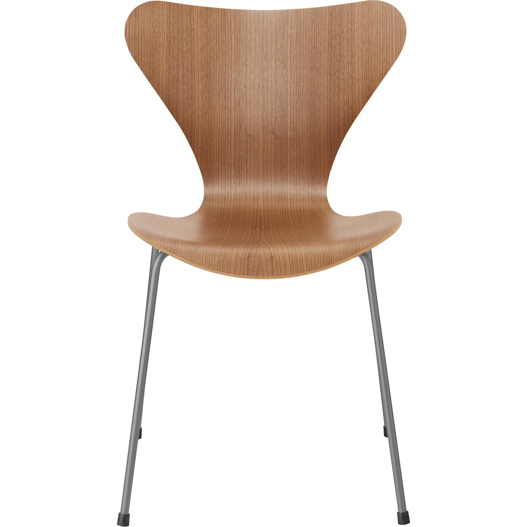 [product_category]-Fritz Hansen Series 7 Chair Veneer Walnut Shell, Silver Grey Base-Fritz Hansen-3107-Finer-Walnut-SilverGrey-FRI-1