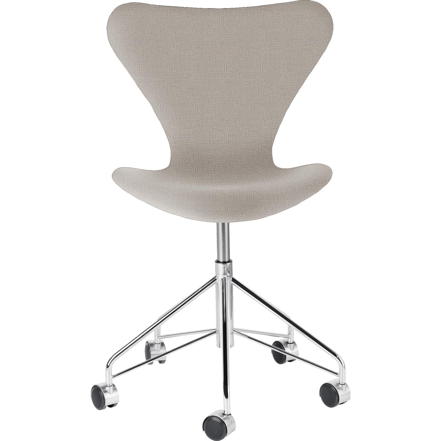 [product_category]-Fritz Hansen Series 7 Swivel Chair Full Upholstery Fabric Christianshavn, Light Beige-Fritz Hansen-3117-FulUph-Chris-1120-FRI-1