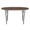 Fritz Hansen Superellipse™ Dining Table Black/Walnut Veneer, 135x90 Cm