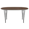 Fritz Hansen Superellipse™ Dining Table Black/Walnut Veneer, 150x100 Cm