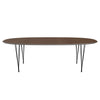 Fritz Hansen Superellipse™ Dining Table Black/Walnut Veneer, 240x120 Cm