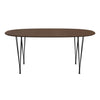 Fritz Hansen Superellipse Dining Table Black/Walnut Veneer With Walnut Table Edge, 170x100 Cm