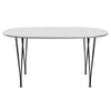 Fritz Hansen Superellipse™ Dining Table Black/White Fenix Laminates, 150x100 Cm