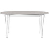 Fritz Hansen Superellipse™ Dining Table Chrome/Grey Efeso Veneer, 120 X180 Cm