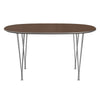 Fritz Hansen Superellipse™ Dining Table Chrome/Walnut Veneer, 135x90 Cm
