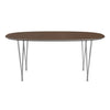 Fritz Hansen Superellipse™ Dining Table Chrome/Walnut Veneer, 170x100 Cm