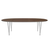 Fritz Hansen Superellipse™ Dining Table Chrome/Walnut Veneer, 240x120 Cm