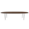 Fritz Hansen Superellipse Dining Table Chrome/Walnut Veneer, 300x130 Cm