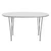 Fritz Hansen Superellipse™ Dining Table Chrome/White Fenix Laminates, 135x90 Cm