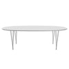 Fritz Hansen Superellipse™ Dining Table Chrome/White Fenix Laminates, 240x120 Cm