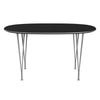 Fritz Hansen Superellipse™ Dining Table Grey Powder Coated/Black Fenix Laminates, 135x90 Cm