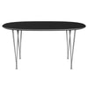 Fritz Hansen Superellipse™ Dining Table Grey Powder Coated/Black Fenix Laminates, 150x100 Cm
