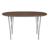 Fritz Hansen Superellipse™ Dining Table Grey Powder Coated/Walnut Veneer, 135x90 Cm