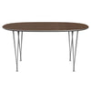 Fritz Hansen Superellipse™ Dining Table Grey Powder Coated/Walnut Veneer, 150x100 Cm