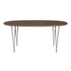 Fritz Hansen Superellipse™ Dining Table Grey Powder Coated/Walnut Veneer, 170x100 Cm
