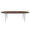 Fritz Hansen Superellipse™ Dining Table Grey Powder Coated/Walnut Veneer, 240x120 Cm