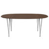 Fritz Hansen Superellipse Dining Table Grey Powder Coated/Walnut Veneer With Walnut Table Edge, 180x120 Cm