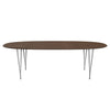 Fritz Hansen Superellipse Dining Table Grey Powder Coated/Walnut Veneer With Walnut Table Edge, 240x120 Cm