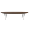 Fritz Hansen Superellipse™ Dining Table Grey Powder Coated/Walnut Veneer With Walnut Table Edge, 300x130 Cm