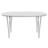 Fritz Hansen Superellipse Dining Table Grey Powder Coated/White Fenix Laminates, 150x100 Cm