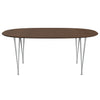Fritz Hansen Superellipse™ Dining Table Nine Grey/Walnut Veneer With Walnut Table Edge, 180x120 Cm