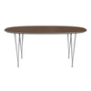 Fritz Hansen Superellipse™ Dining Table Silver Grey/Walnut Veneer, 170x100 Cm