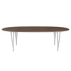 Fritz Hansen Superellipse™ Dining Table Silver Grey/Walnut Veneer, 240x120 Cm