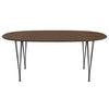 Fritz Hansen Superellipse™ Dining Table Warm Graphite/Walnut Veneer With Walnut Table Edge, 180x120 Cm