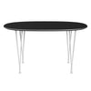 Fritz Hansen Superellipse™ Dining Table White/Black Fenix Laminates, 135x90 Cm