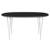 Fritz Hansen Superellipse Dining Table White/Black Fenix Laminates, 150x100 Cm