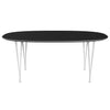 Fritz Hansen Superellipse Dining Table White/Black Fenix Laminates, 180x120 Cm