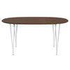 Fritz Hansen Superellipse™ Dining Table White/Walnut Veneer With Walnut Table Edge, 150x100 Cm
