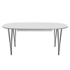 Fritz Hansen Superellipse Extendable Table Black/White Fenix Laminates, 300x120 Cm