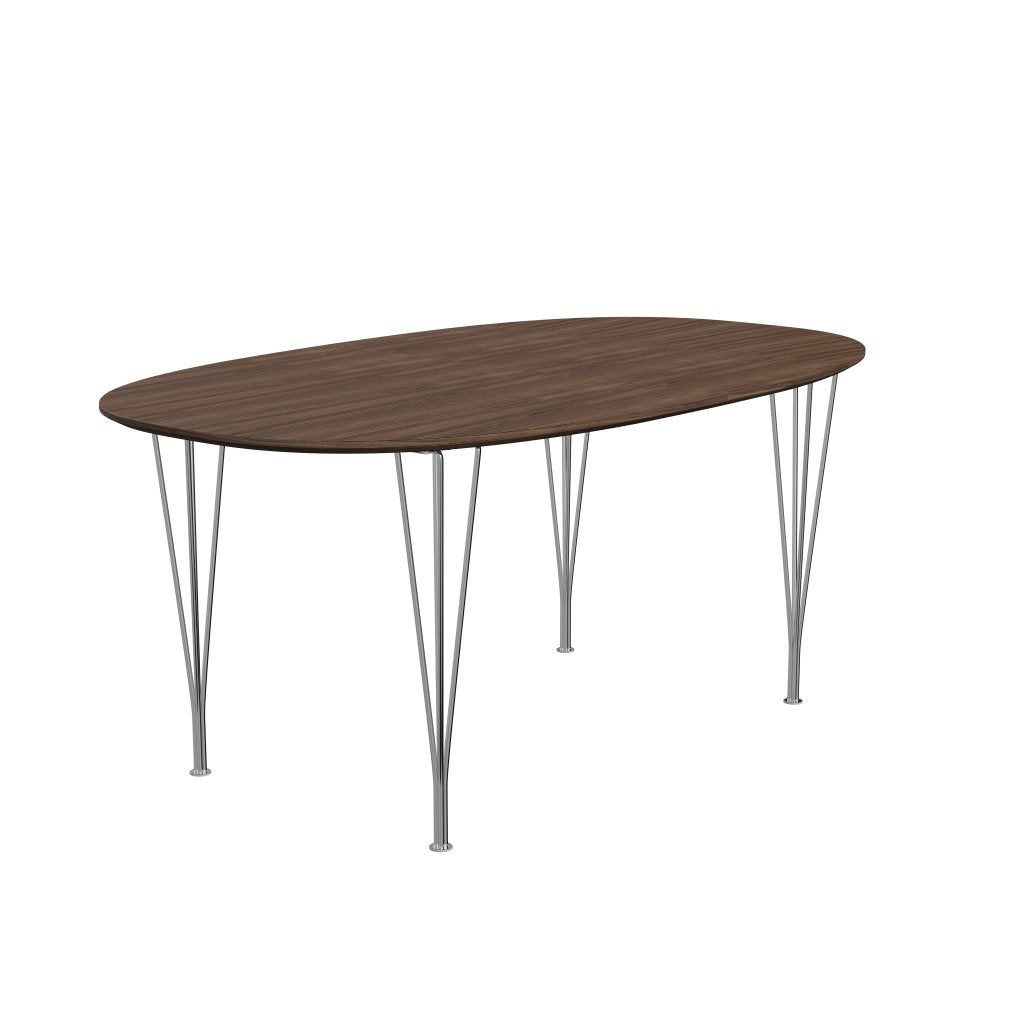 [product_category]-Fritz Hansen Superellipse Extendable Table Chrome/Walnut Veneer With Walnut Table Edge, 270x100 Cm-Fritz Hansen-B620-WAL001-WAL001-CST-FRI-2