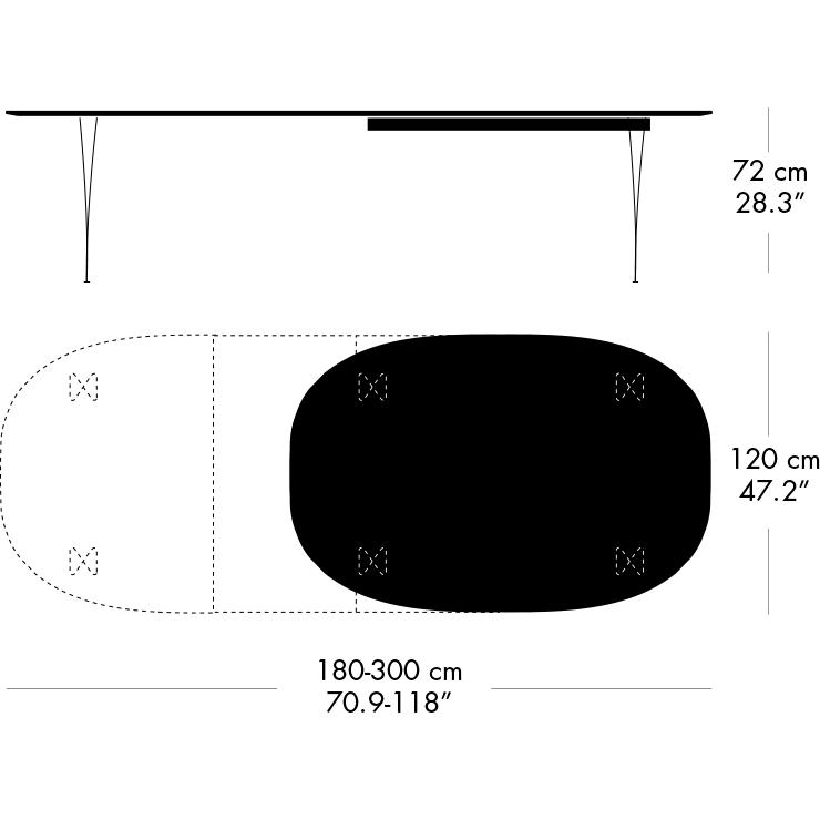 [product_category]-Fritz Hansen Superellipse Extendable Table Grey Powder Coated/Walnut Veneer, 300x120 Cm-Fritz Hansen-B619-WAL001-SPAL-GRBA-FRI-5