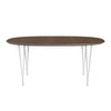 Fritz Hansen Superellipse Extendable Table White/Walnut Veneer, 270x100 Cm