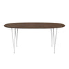 Fritz Hansen Superellipse™ Extendable Table White/Walnut Veneer With Walnut Table Edge, 270x100 Cm