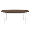 Fritz Hansen Superellipse™ Extendable Table White/Walnut Veneer With Walnut Table Edge, 300x120 Cm