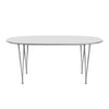 Fritz Hansen Superellipse Extending Table Grey Powder Coated/White Fenix Laminates, 270x100 Cm