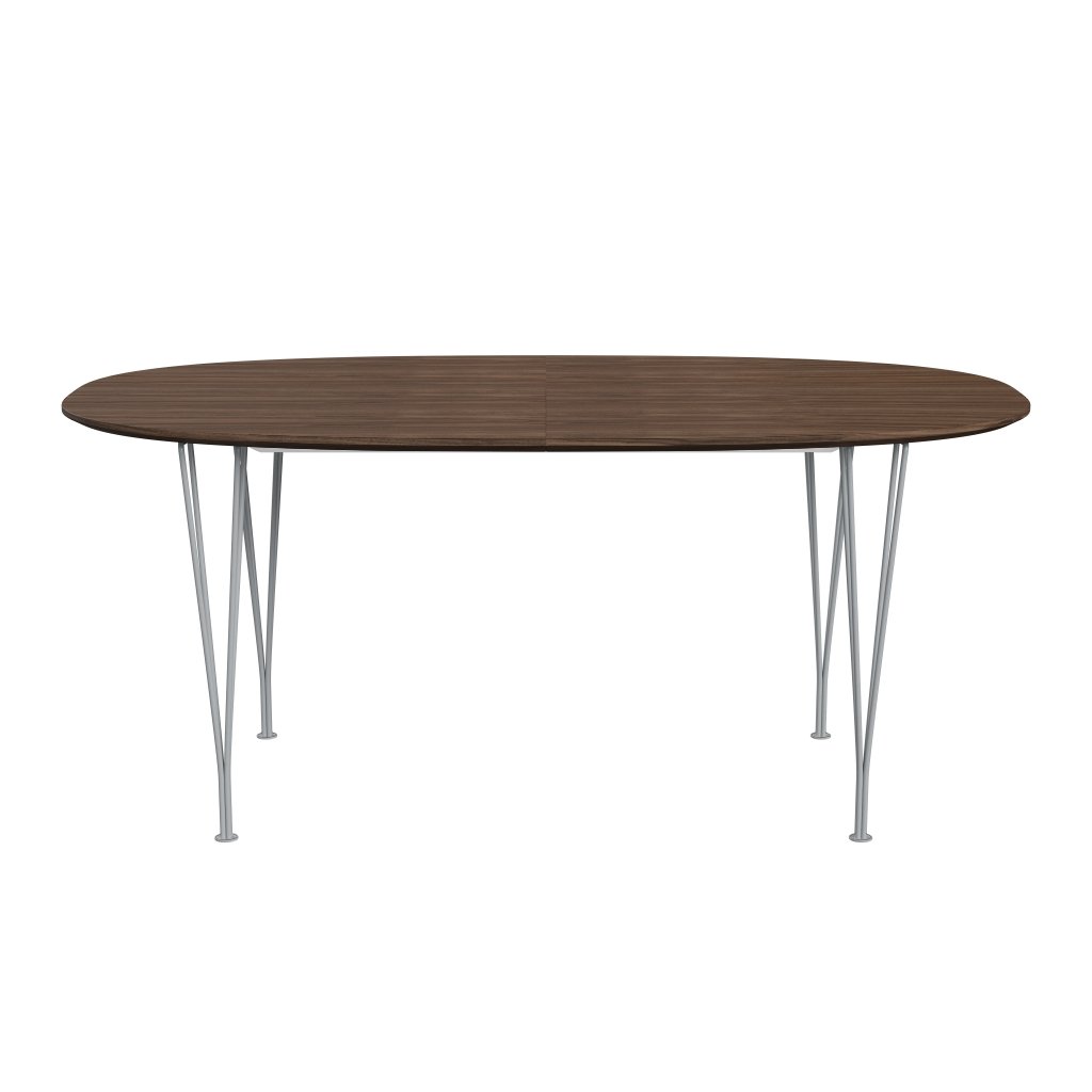 [product_category]-Fritz Hansen Superellipse Extending Table Silver Grey/Walnut Veneer With Walnut Table Edge, 270x100 Cm-Fritz Hansen-B620-WAL001-WAL001-SIGREY-FRI-1