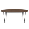 Fritz Hansen Superellipse™ Extending Table Warm Graphite/Walnut Veneer With Walnut Table Edge, 300x120 Cm