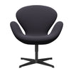  Swan Lounge Chair Black Lacquered/Capture Blue Charcoal