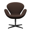  Swan Lounge Chair Black Lacquered/Capture Chocolate Brown