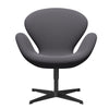  Swan Lounge Chair Black Lacquered/Capture Dark Grey